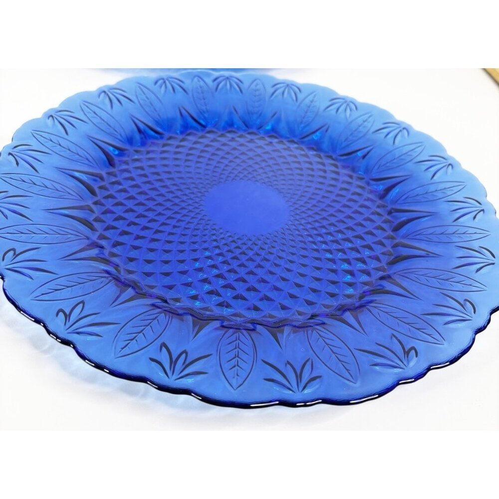 VTG Luminarc France Avon Royal Sapphire Cobalt Blue Dinner Plate Replacement EUC
